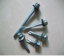 Hex drilling screw with spring lock washers